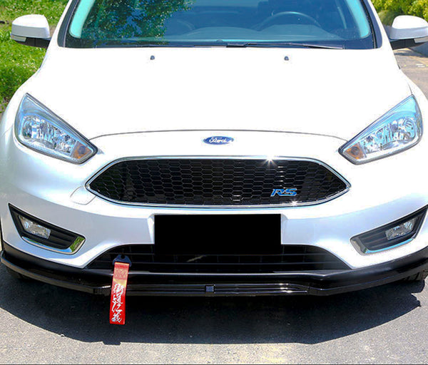 3pcs Front Bumper Lip for Ford Focus 2015-2018 PC-89662 (Carbon Fiber Textured Black / Gloss Black / Matte Black)