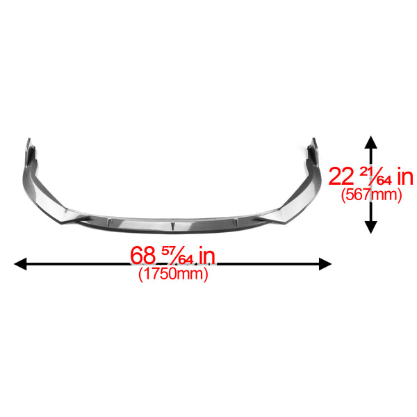 3pcs Front Bumper Lip For Toyota Corolla 2019-2022 PC-89683 (Carbon Fiber Textured Black / Gloss Black / Matte Black)