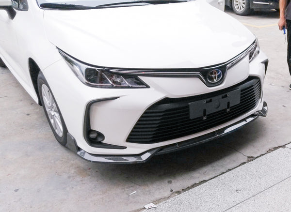 3pcs Front Bumper Lip For Toyota Corolla 2019-2022 PC-89683 (Carbon Fiber Textured Black / Gloss Black / Matte Black)