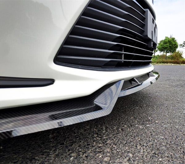 3pcs Front Bumper Lip For Toyota Corolla 2019-2022 PC-89683 (Carbon Fiber Textured Black / Gloss Black / Matte Black)
