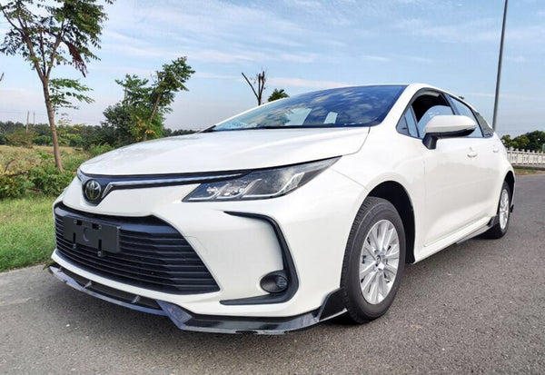 3pcs Front Bumper Lip For Toyota Corolla 2019-2022 PC-89683 (Carbon Fiber Textured Black / Gloss Black / Matte Black)