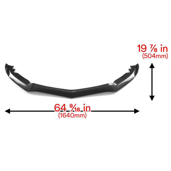 3pcs Front Bumper Lip For Cadillac ATSL ATS 2014-2017 PC-89699 (Carbon Fiber Textured Black / Gloss Black / Matte Black)