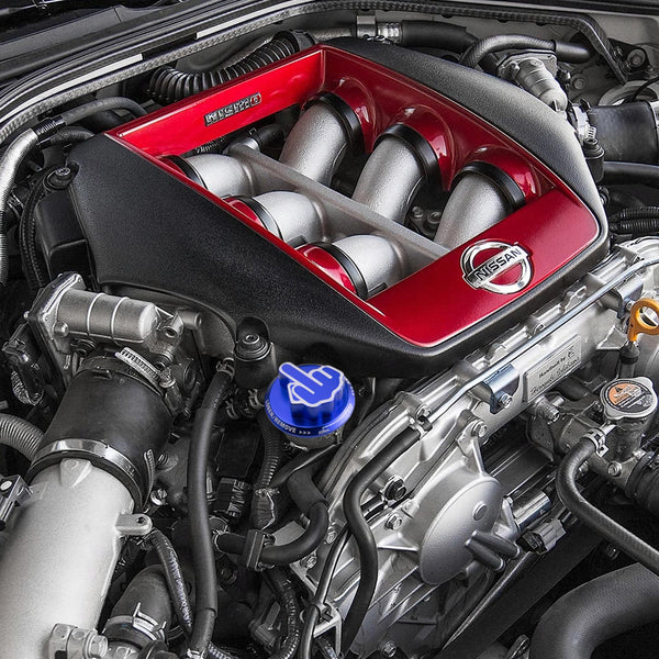 Middle Finger Engine Oil Filter Tank Cap For Nissan (Black / Blue / Gold / Red / Silver)