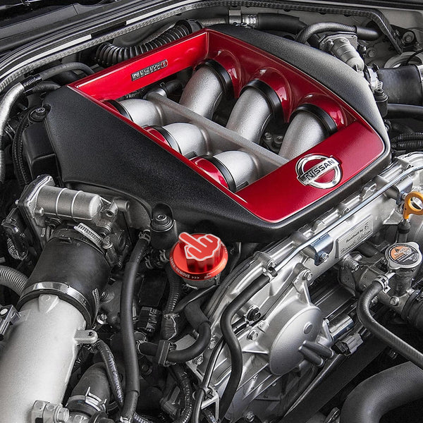 Middle Finger Engine Oil Filter Tank Cap For Nissan (Black / Blue / Gold / Red / Silver)