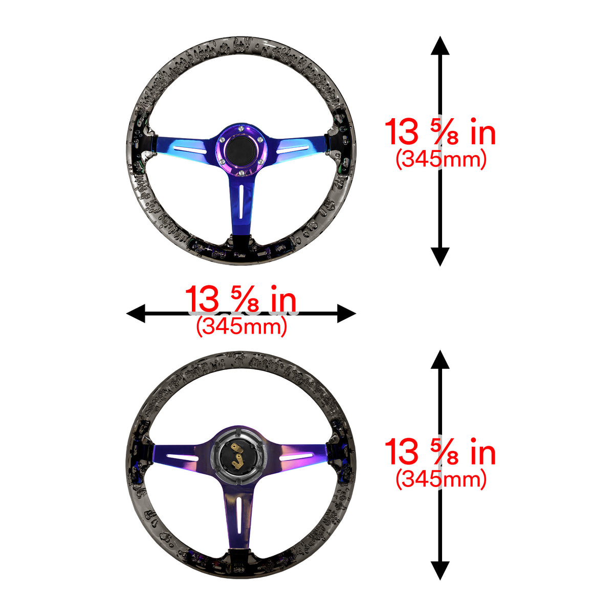 Crystal Steering Wheel PC-ST17 (Black / Blue / Glow / Green / Orange /