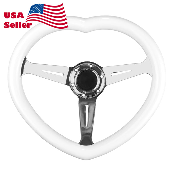 Heart-Shaped Steering Wheel PC-ST64 (Pink / Purple / Red / White / Wood)