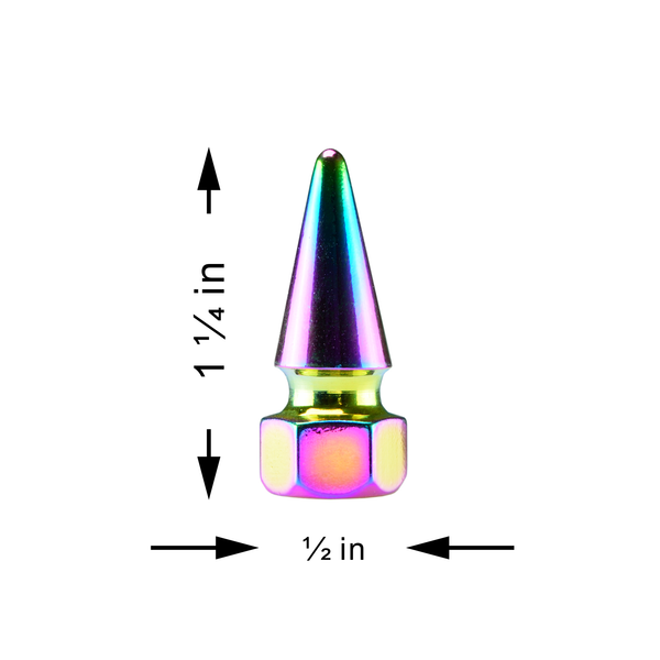 Long Spike Valve Cap TVC17 (Black / Blue / Bronze / Champagne Gold / Gold / Green / Gunmetal Gray / Neo Chrome / Purple / Red / Silver)