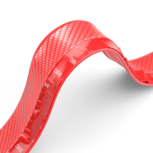 Front Bumper Rubber Lip Carbon Fiber Textured (Black / Blue / Red)