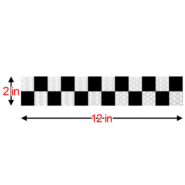 Reflective Safety Checker Tape Strip (1 Foot Per Strip)