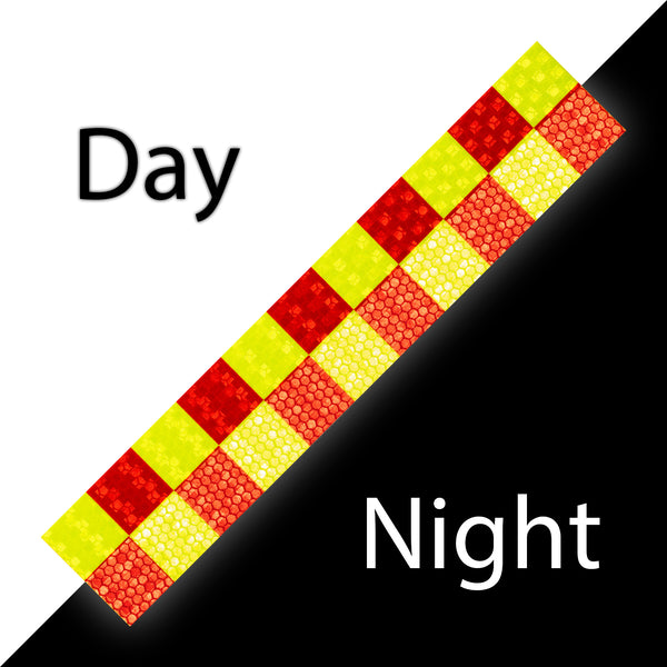 Reflective Safety Checker Tape Strip (1 Foot Per Strip)