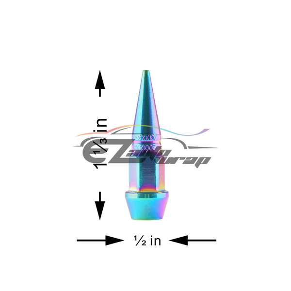 Long Spike Valve Cap TVC20 (Black / Blue / Bronze / Champagne Gold / Gold / Green / Gunmetal Gray / Neo Chrome / Purple / Red / Silver)