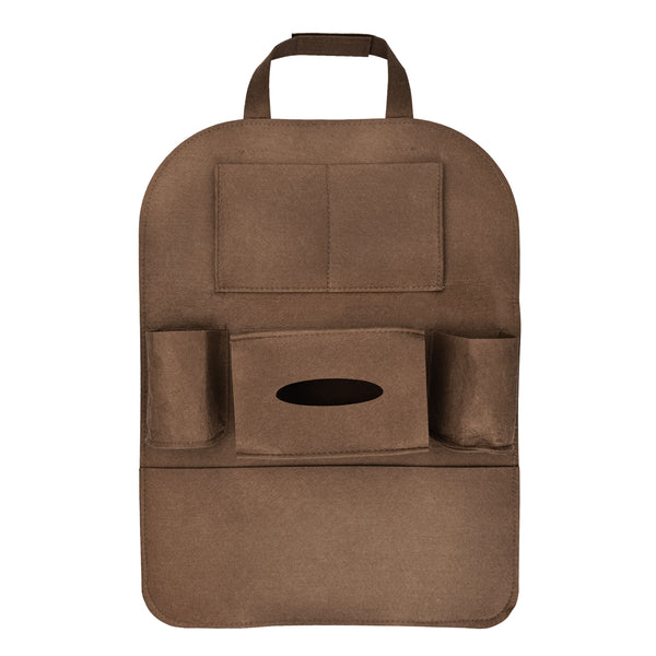 Car Seat Back Storage Fabric Bag Organizer Multi-Pocket Travel iPad iPhone Holder (Beige / Black / Brown / Gray / Light Gray / Pink)