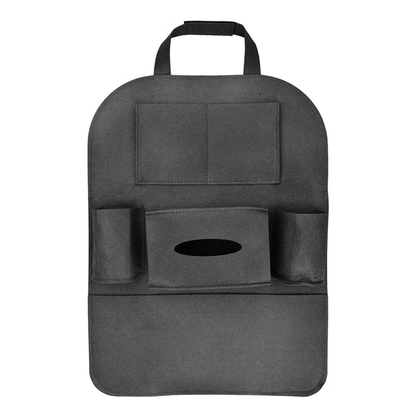 Car Seat Back Storage Fabric Bag Organizer Multi-Pocket Travel iPad iPhone Holder (Beige / Black / Brown / Gray / Light Gray / Pink)