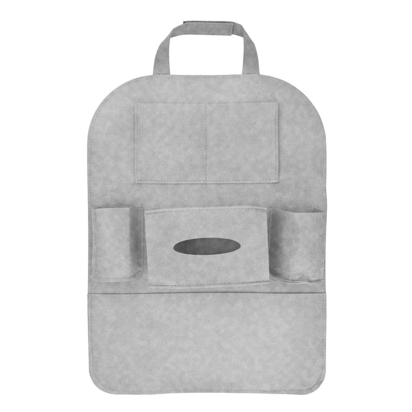 Car Seat Back Storage Fabric Bag Organizer Multi-Pocket Travel iPad iPhone Holder (Beige / Black / Brown / Gray / Light Gray / Pink)