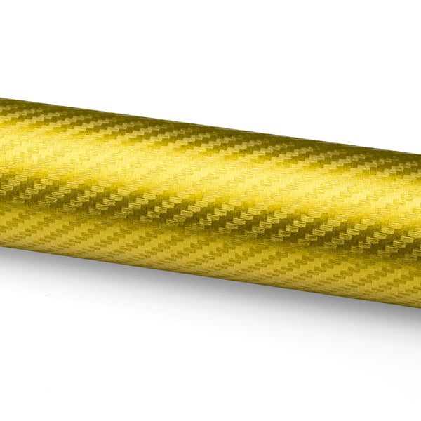 Satin Chrome Carbon Fiber Yellow Vinyl Wrap