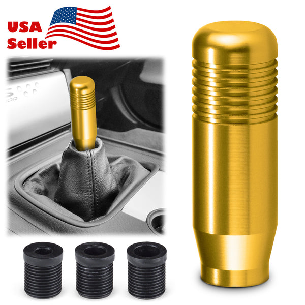 Universal Shifter Shift Knob Chrome Aluminum Manual Stick Lever Stick (Blue / Gold / Gray / Purple / Red / Silver)(3.5 in / 5 in / 7 in)