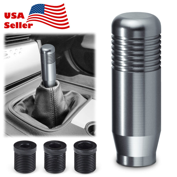 Universal Shifter Shift Knob Chrome Aluminum Manual Stick Lever Stick (Blue / Gold / Gray / Purple / Red / Silver)(3.5 in / 5 in / 7 in)