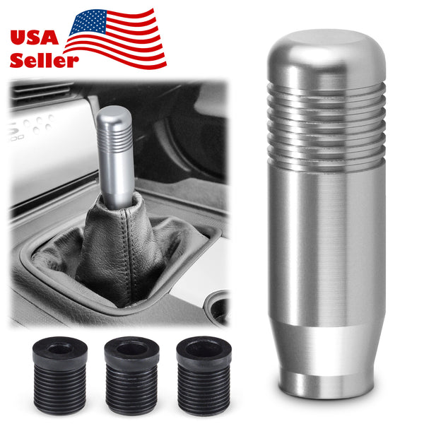 Universal Shifter Shift Knob Chrome Aluminum Manual Stick Lever Stick (Blue / Gold / Gray / Purple / Red / Silver)(3.5 in / 5 in / 7 in)