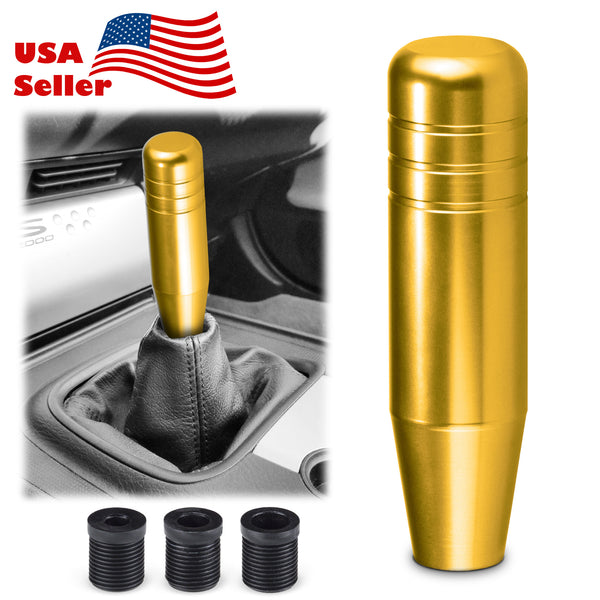 Universal Shifter Shift Knob Chrome Aluminum Manual Stick Lever Stick (Blue / Gold / Gray / Purple / Red / Silver)(3.5 in / 5 in / 7 in)