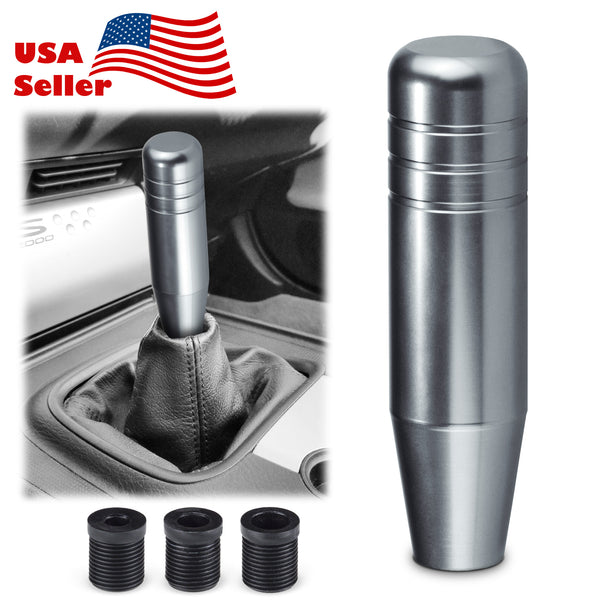 Universal Shifter Shift Knob Chrome Aluminum Manual Stick Lever Stick (Blue / Gold / Gray / Purple / Red / Silver)(3.5 in / 5 in / 7 in)