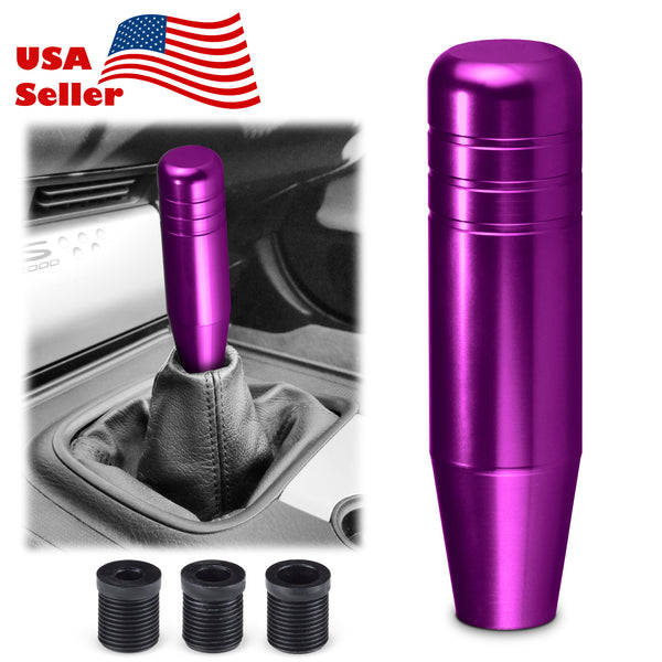 Universal Shifter Shift Knob Chrome Aluminum Manual Stick Lever Stick (Blue / Gold / Gray / Purple / Red / Silver)(3.5 in / 5 in / 7 in)