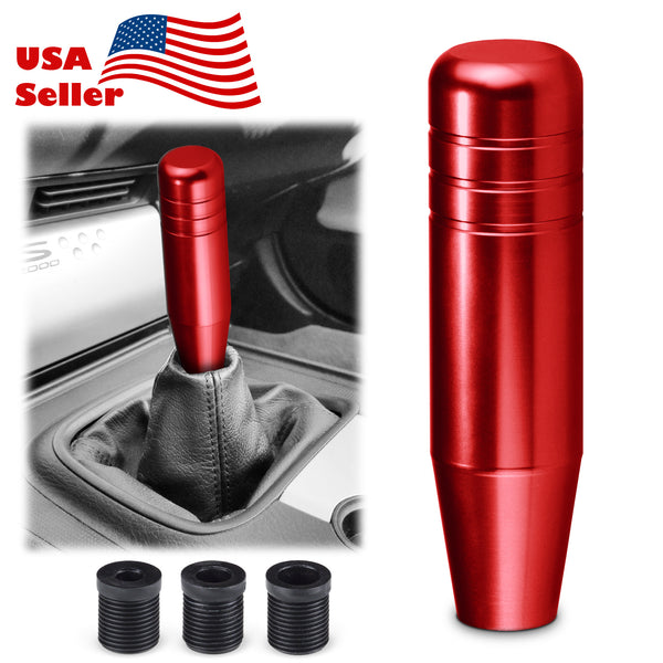 Universal Shifter Shift Knob Chrome Aluminum Manual Stick Lever Stick (Blue / Gold / Gray / Purple / Red / Silver)(3.5 in / 5 in / 7 in)