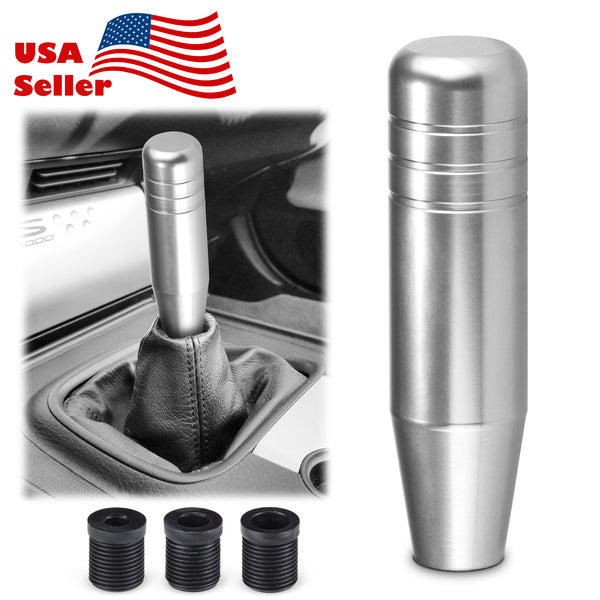 Universal Shifter Shift Knob Chrome Aluminum Manual Stick Lever Stick (Blue / Gold / Gray / Purple / Red / Silver)(3.5 in / 5 in / 7 in)