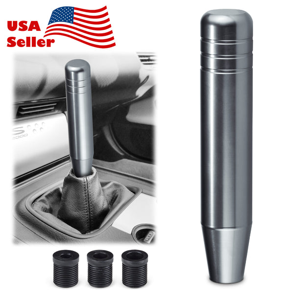 Universal Shifter Shift Knob Chrome Aluminum Manual Stick Lever Stick (Blue / Gold / Gray / Purple / Red / Silver)(3.5 in / 5 in / 7 in)