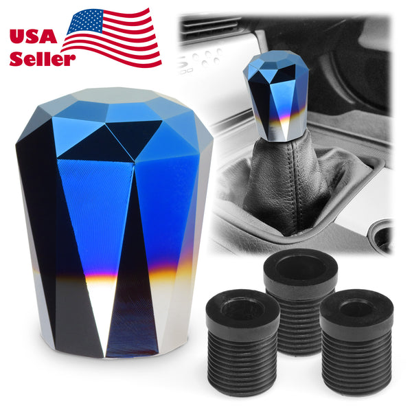 Universal Diamond Shifter Shift Knob Chrome Aluminum Manual Stick Lever Stick PC-SK169 (Black / Blue / Burnt / Gold / Neo Chrome / Purple / Red / Silver)