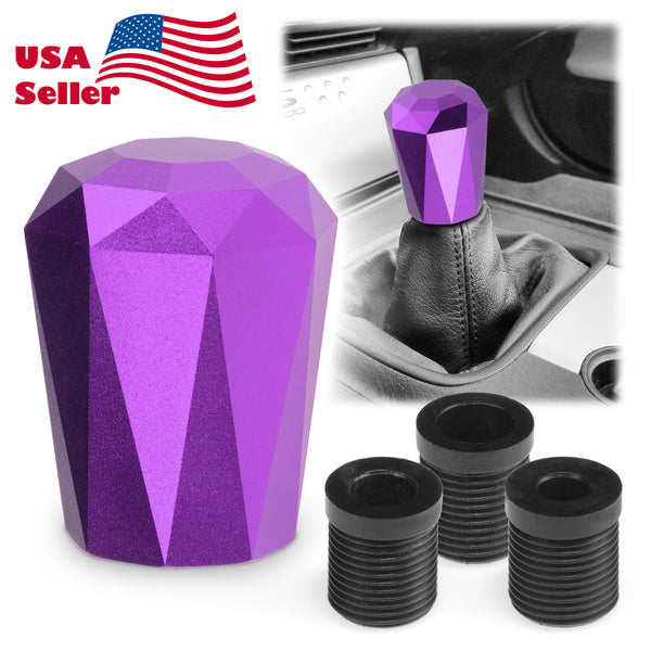 Universal Diamond Shifter Shift Knob Chrome Aluminum Manual Stick Lever Stick PC-SK169 (Black / Blue / Burnt / Gold / Neo Chrome / Purple / Red / Silver)