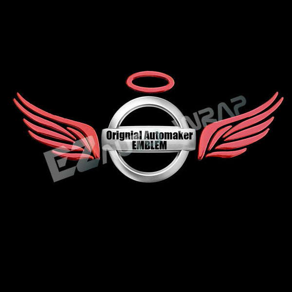 3D Angel Wings Decal Sticker Emblem (Chrome Wing / Gold Wing / Red Chrome / Cute Chrome)