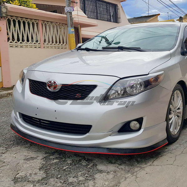 Front Bumper Rubber Lip 2 Tone Colors (Blue Black / Red Black / White Black)