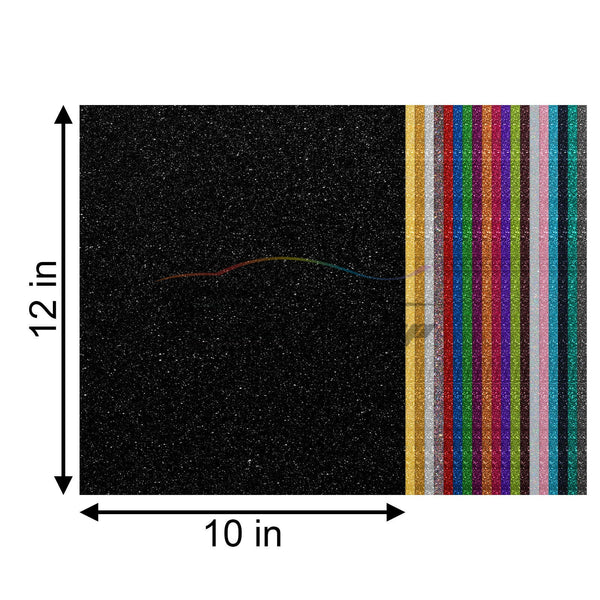 20pcs 20 Colors Glitter Heat Transfer Vinyl 12"x10" HTV Bundle