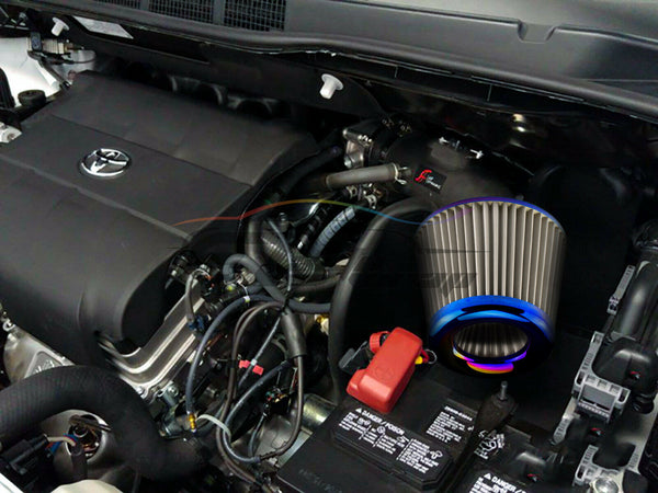 3" Air Intake Filter Washable Neo Chrome Top Rubber End + Clamp