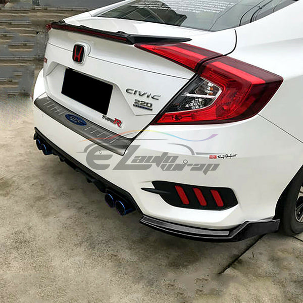 Gloss Black Rear Bumper Splitter 2016-2018 Honda Civic PC-C10BD27-G