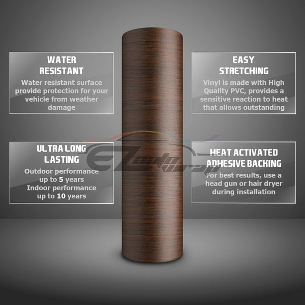 Wood Grain Textured Vinyl Teak #1538