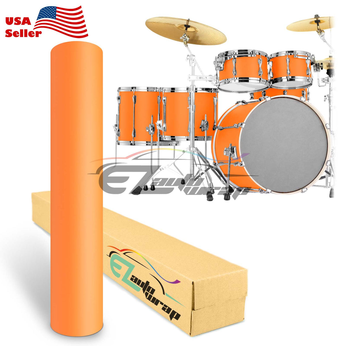 Drum Wrap Vinyl Kit Matte Orange – EzAuto Wrap