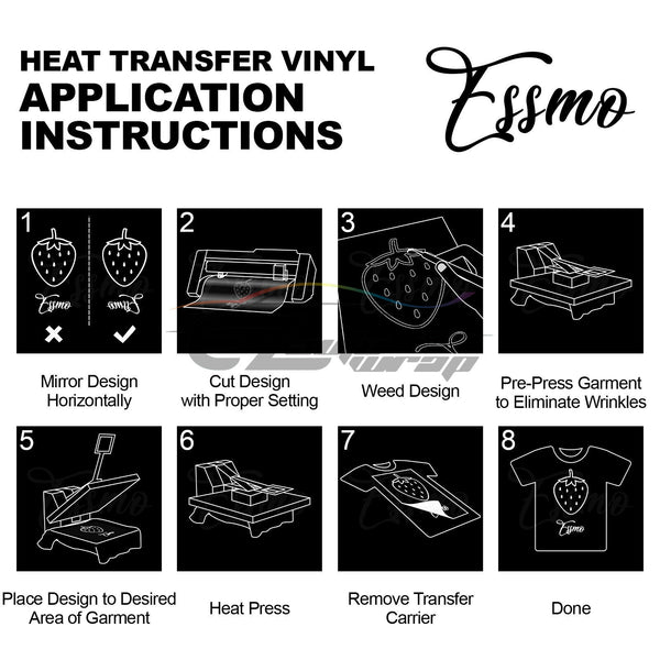 ESSMO™ Black / Silver Reflective Heat Transfer Vinyl HTV RT02