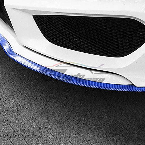 Front Bumper Rubber Lip Carbon Fiber Textured (Black / Blue / Red)