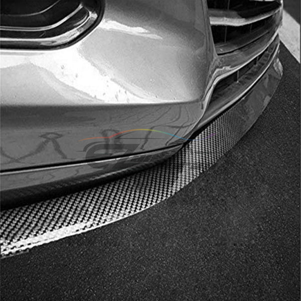 Front Bumper Rubber Lip Carbon Fiber Textured (Black / Blue / Red)