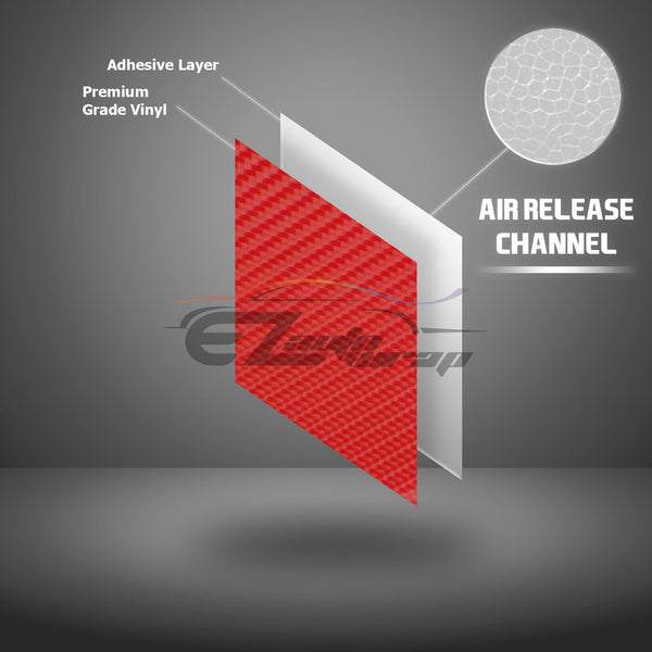 2pcs 5"x10" 4D Semi Gloss Carbon Fiber Chevy Emblem Bowtie Overlay Vinyl Wrap