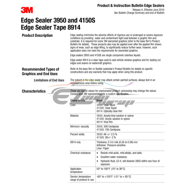 3M™ 8914ES/8520ES Edge Sealer Tape Gloss / Matte