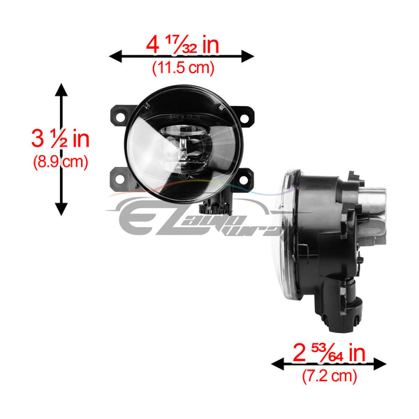 Pair LED 60W Fog Light Lamp Clear Lens Upgrade Aftermarket OEM Replacement F2