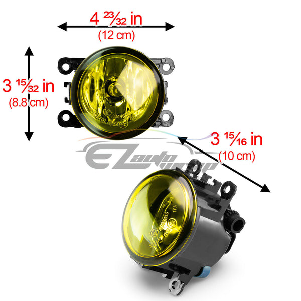 Pair Fog Light Lamp Yellow Lens Upgrade Aftermarket OEM Replacement H11 Bulb F4