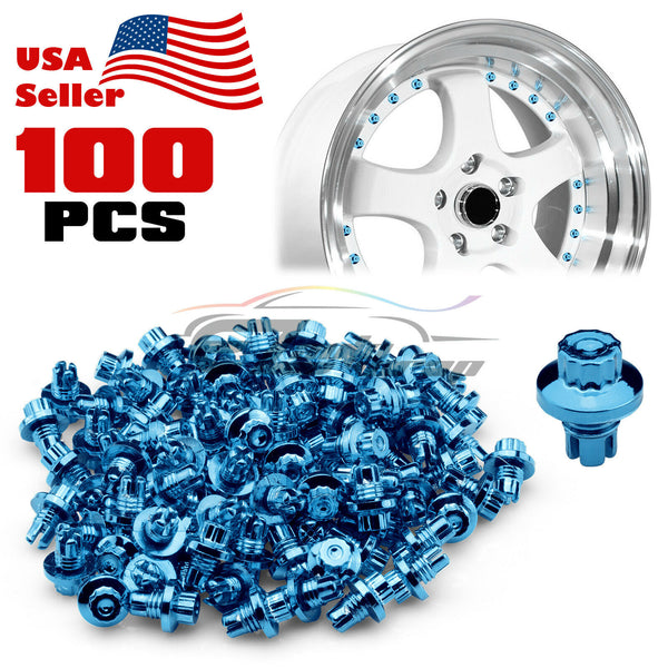 100pcs Flat Wheel Rivets PC-WRL02 (Blue / Gold / Purple / Red / Silver)