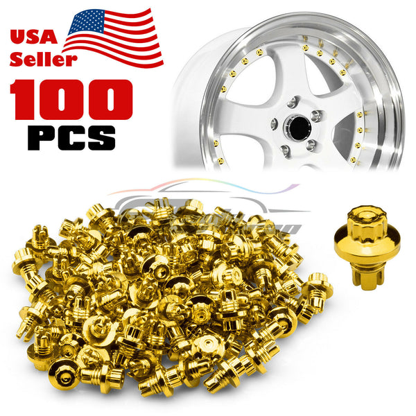 100pcs Flat Wheel Rivets PC-WRL02 (Blue / Gold / Purple / Red / Silver)
