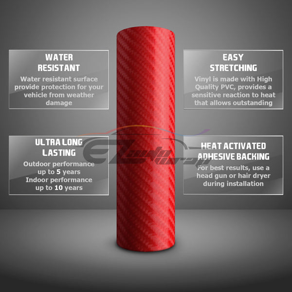 2pcs 5"x10" 4D Semi Gloss Carbon Fiber Chevy Emblem Bowtie Overlay Vinyl Wrap