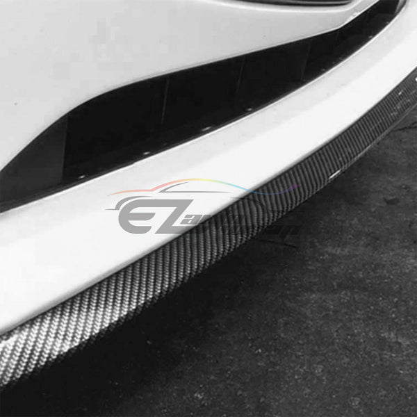 Front Bumper Rubber Lip Carbon Fiber Textured (Black / Blue / Red)