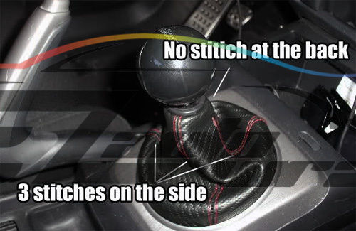 Shifter Boot Cover Black PVC Leather SBC01 (with 4 color of stitches)