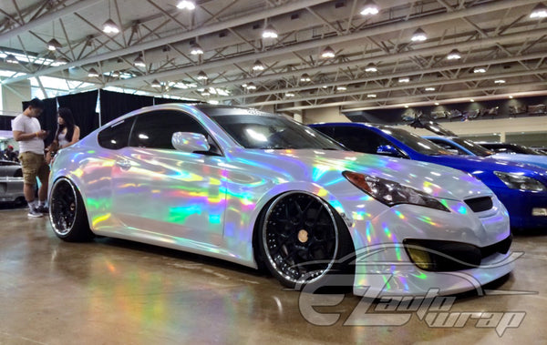 Holographic Silver Rainbow Vinyl Wrap
